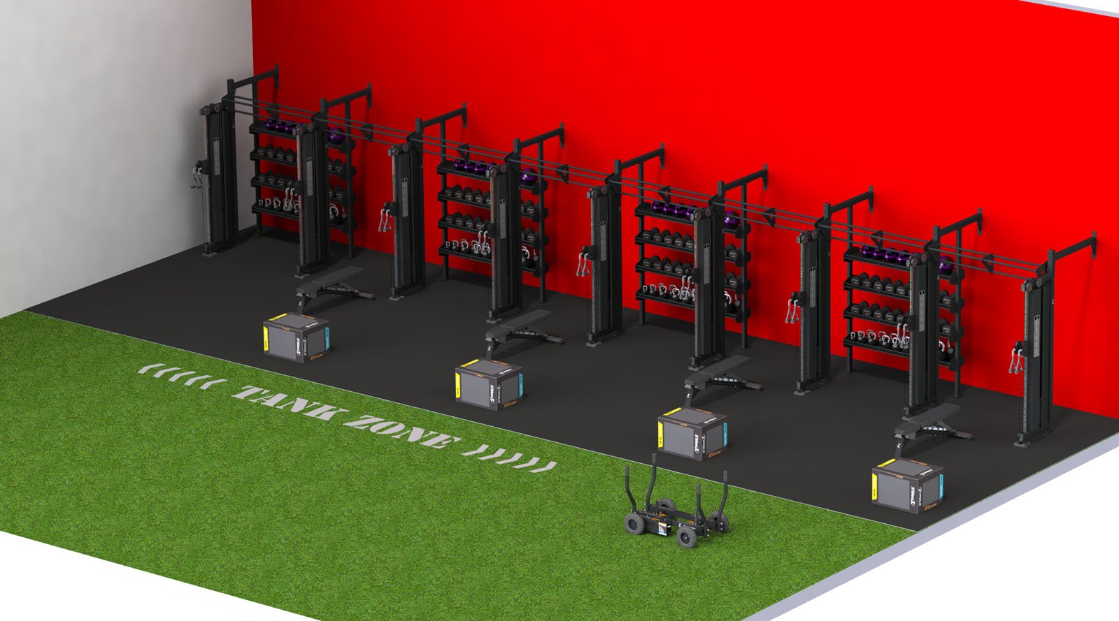 X-RACK – STORAGE/SUSPENSION/CABLE 1000 SQUARE FEET 50′ X 20′