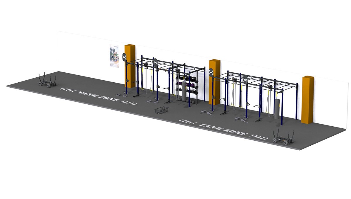 X-Rack Monkey Bar with Double TANK Zone