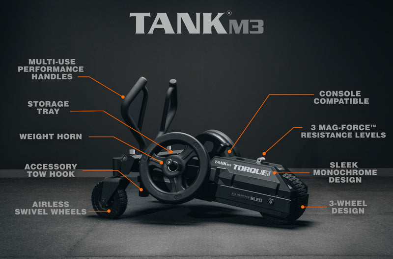 Torque TANK M3 push sled product detail from the commercial training equipment gallery