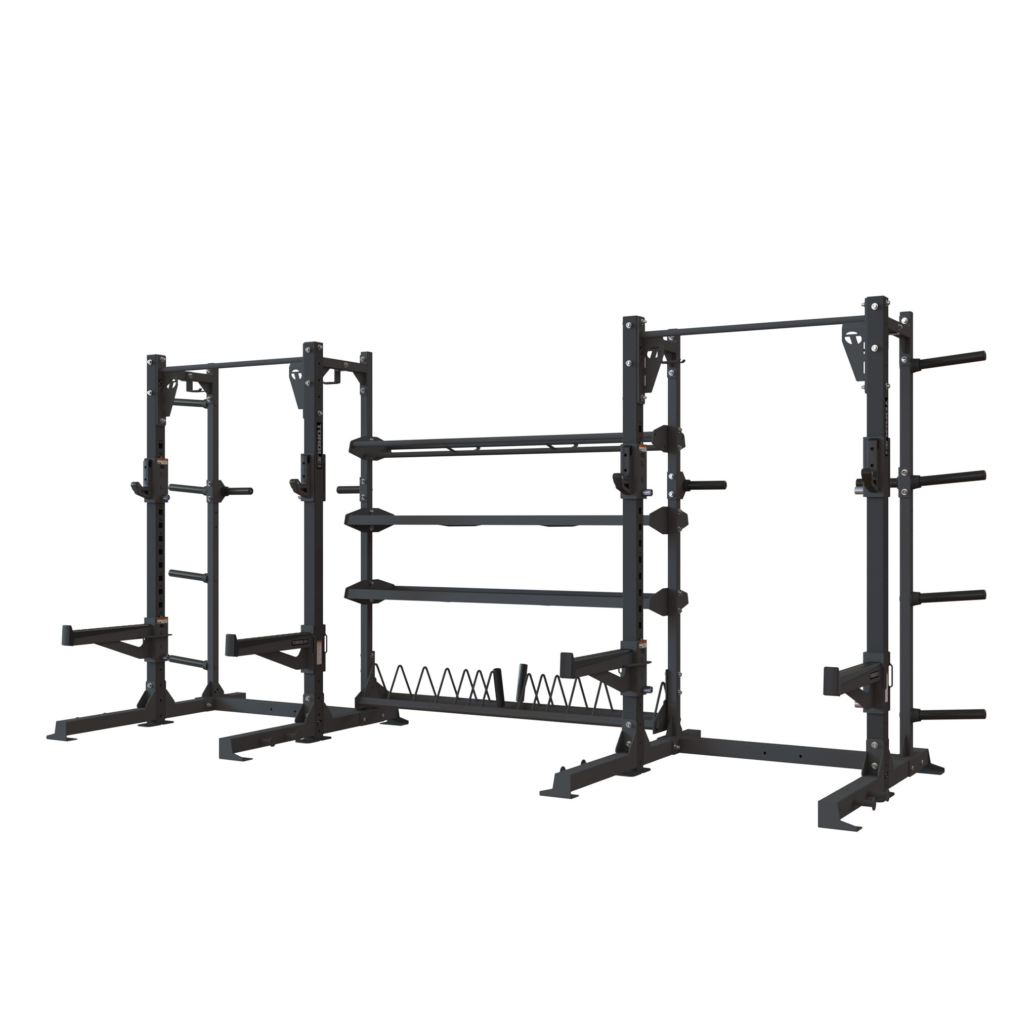 7 FT (2.1M) TR1 Double Half Rack with Storage – Torque Fitness - Commercial