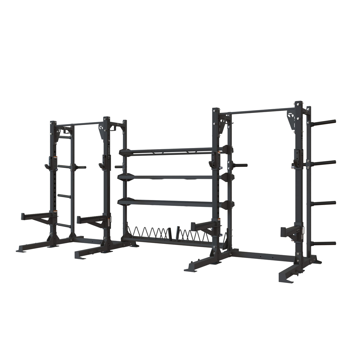 7 FT (2.1M) TR1 Double Half Rack with Storage – Torque Fitness - Commercial