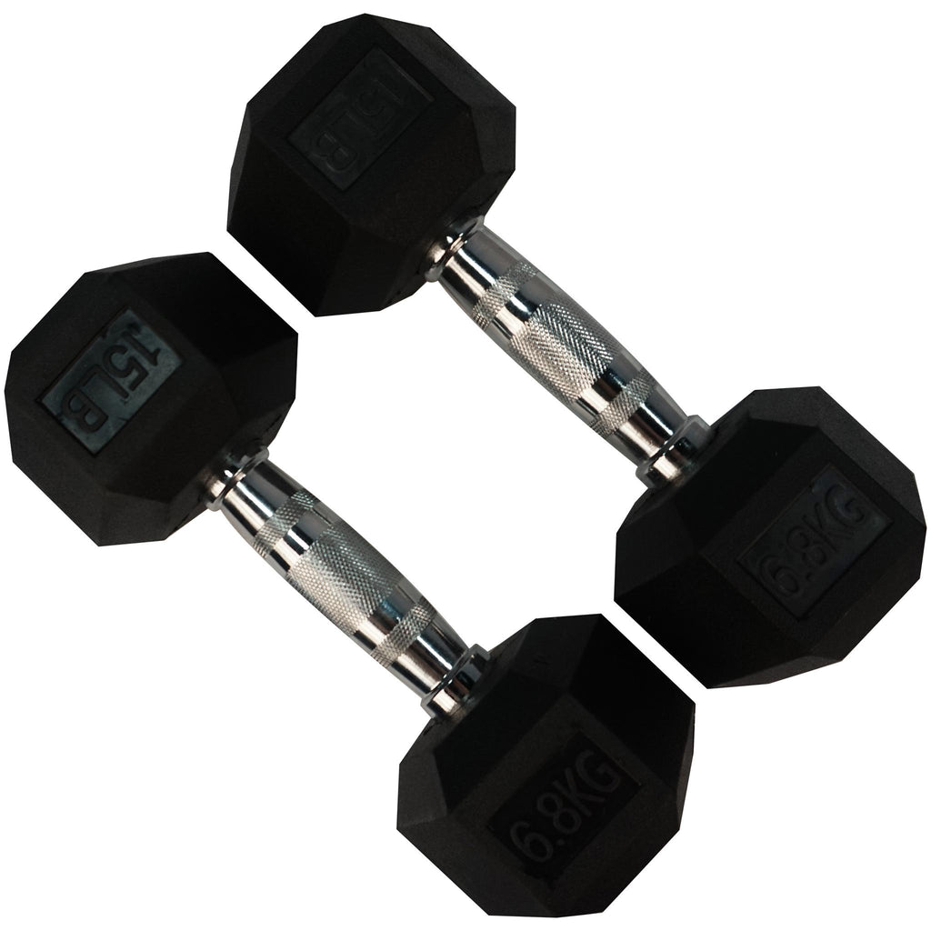 Rubber Hexagon Dumbbell